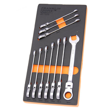 Gear F 10 Piece 12 PT Flexi Ratchet Combination Spanner Set Franklin Tools